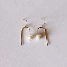 Load image into Gallery viewer, Pearl Drop &quot;U&quot; Earrings
